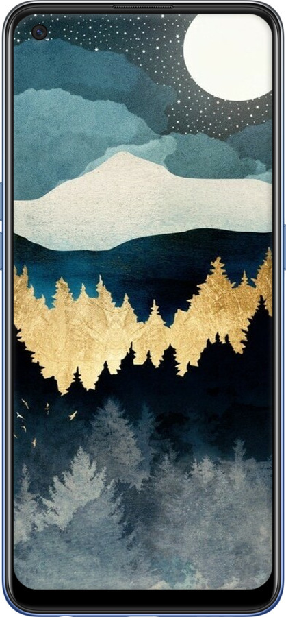 TPU чехол Нічний краєвид з лісом та горами для Oppo A74 - 6493b-2305 изображение 