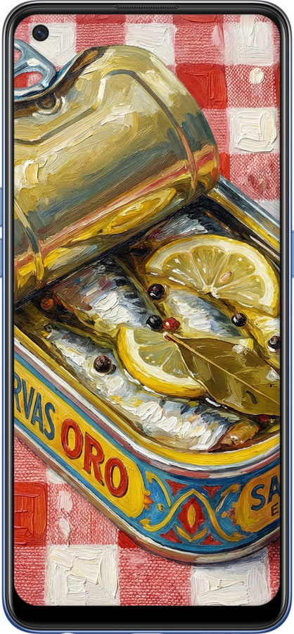 TPU чехол Vintage Sardine Tin Phone для Oppo A74 - 6772b-2305 изображение 