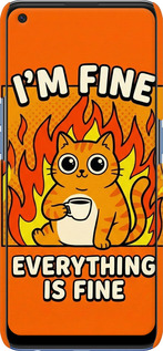 3D пластиковый матовый чехол Funny Cat для Oppo A74 - 6786m-2305 изображение 