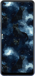 Силиконовый чехол Изображение Кошек с тёмной акварелью для Oppo A74 - 6521u-2305 изображение 