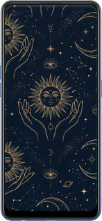 Силиконовый чехол Celestial Harmony: Sun & Moon Gold Mystic Pattern для Oppo A74 - 6778u-2305 изображение 