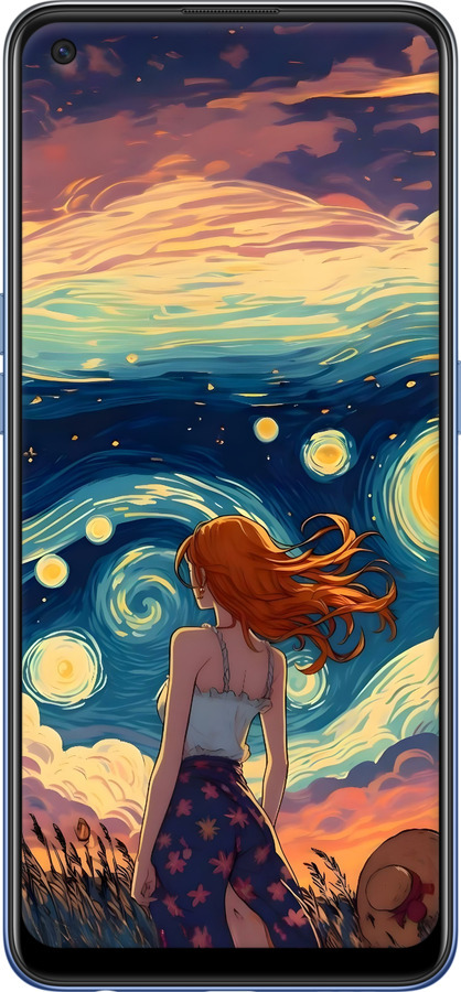Силиконовый чехол Девушка Арт для Oppo A74 - 6325u-2305 изображение 