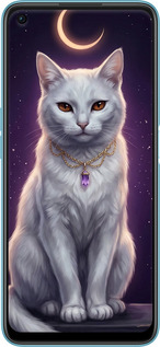 Силиконовый чехол Mystic White Cat Gothic Dark Purple Gold для Oppo A76 - 6805u-2760 изображение 