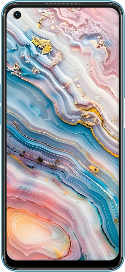 Силиконовый чехол Мрамор красивый для Oppo A76 - 6376u-2760 изображение 