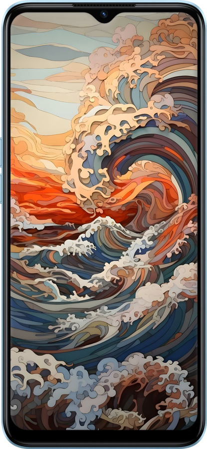 Силиконовый чехол Арт волны для Oppo A77 5G - 6324u-1377 изображение 