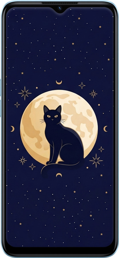 Силиконовый чехол Cute Cat Celestial/Witchy для Oppo A77 5G - 6787u-1377 изображение 