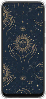 Силіконовий протиударний с посиленими кутами чехол Celestial Harmony: Sun & Moon Gold Mystic Pattern для Oppo A78 4G - 6778sp-3142 изображение 