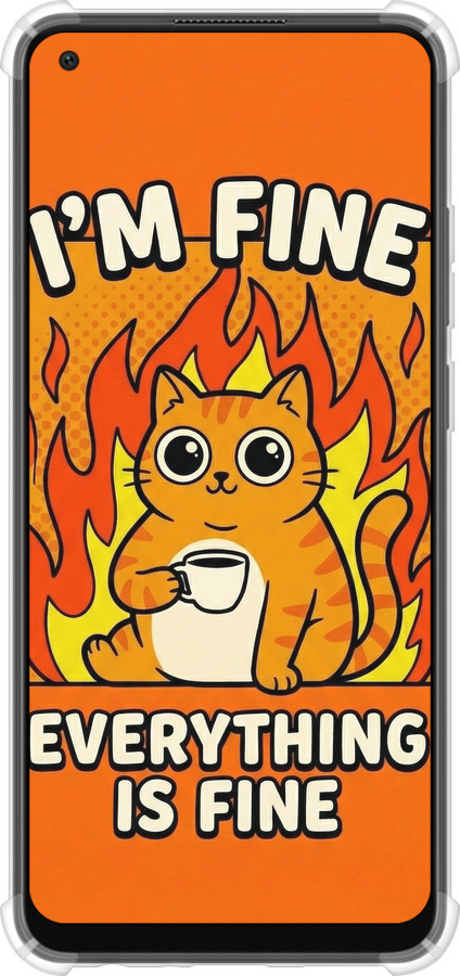 Силикон с усиленными углами чехол Funny Cat для Oppo A78 4G - 6786sp-3142 изображение 