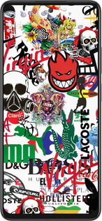 Силиконовый чехол Many different logos для Oppo A80 5G - 4022u-3963 изображение 