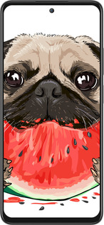 Силиконовый чехол Мопс и арбуз для Oppo A3 Pro 5G - 4665u-4144 изображение 