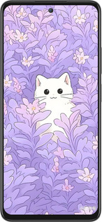 Силиконовый чехол Котик в цветах для Oppo A80 5G - 6390u-3963 изображение 