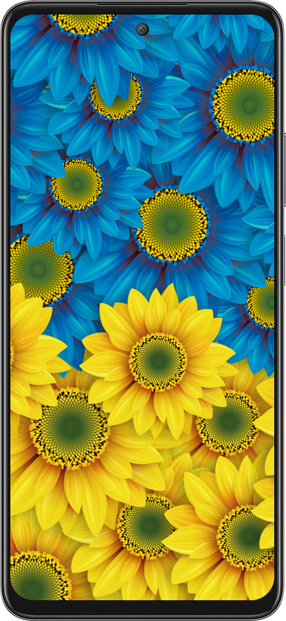 Силиконовый чехол Жёлто-голубые цветы для Oppo A80 5G - 1048u-3963 изображение 