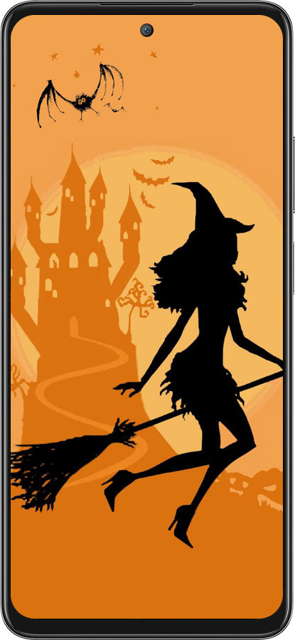 Силиконовый чехол Ведьма на метле для Oppo A3 Pro 5G - 1184u-4144 изображение 