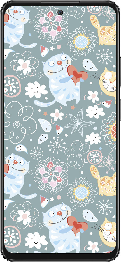 Силиконовый чехол Котята v3 для Oppo A3 Pro 5G - 1223u-4144 изображение 