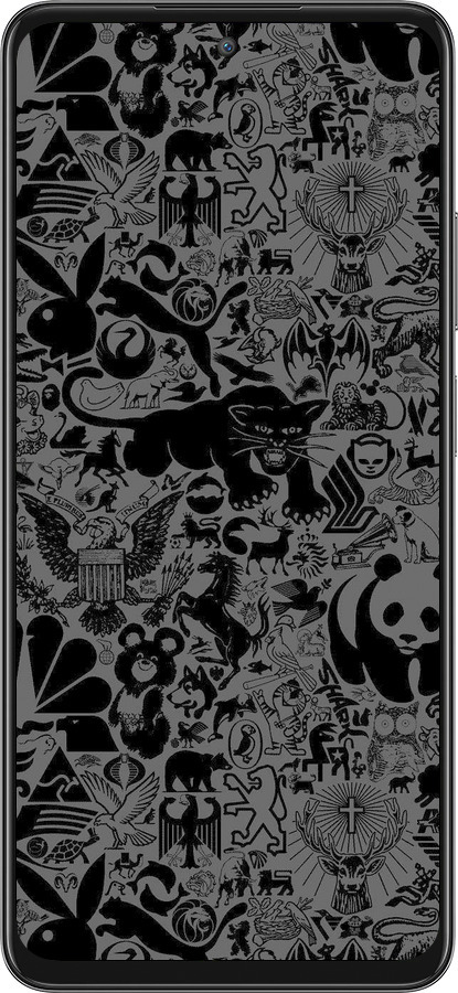 Силиконовый чехол Чёрно-серый стикер бомбинг для Oppo A80 5G - 2432u-3963 изображение 