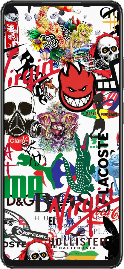 Силиконовый чехол Many different logos для Oppo A80 5G - 4022u-3963 изображение 