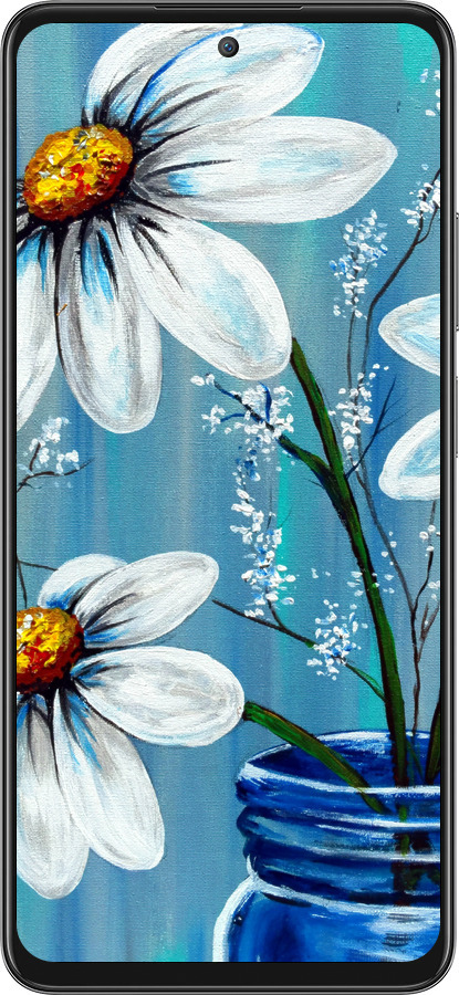 Силиконовый чехол Красивые арт-ромашки для Oppo A3 Pro 5G - 4031u-4144 изображение 