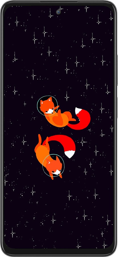 Силиконовый чехол Лисички в космосе для Oppo A3 Pro 5G - 4519u-4144 изображение 