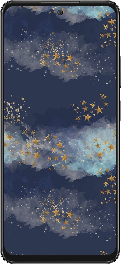 Силиконовый чехол Ночь золотые звезды для Oppo A3 Pro 5G - 5421u-4144 изображение 