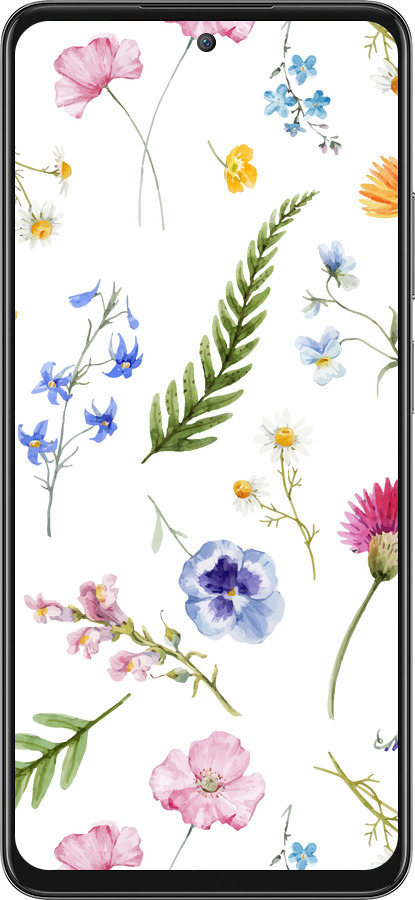 Силиконовый чехол Цветочный фон v2 для Oppo A3 Pro 5G - 5472u-4144 изображение 