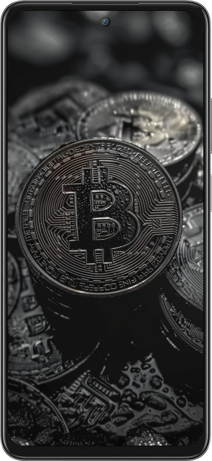 Силиконовый чехол Black Bitcoin для Oppo A80 5G - 6090u-3963 изображение 