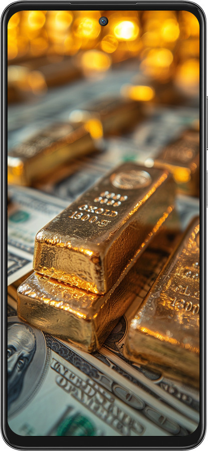 Силиконовый чехол Слитки и доллары для Oppo A80 5G - 6105u-3963 изображение 