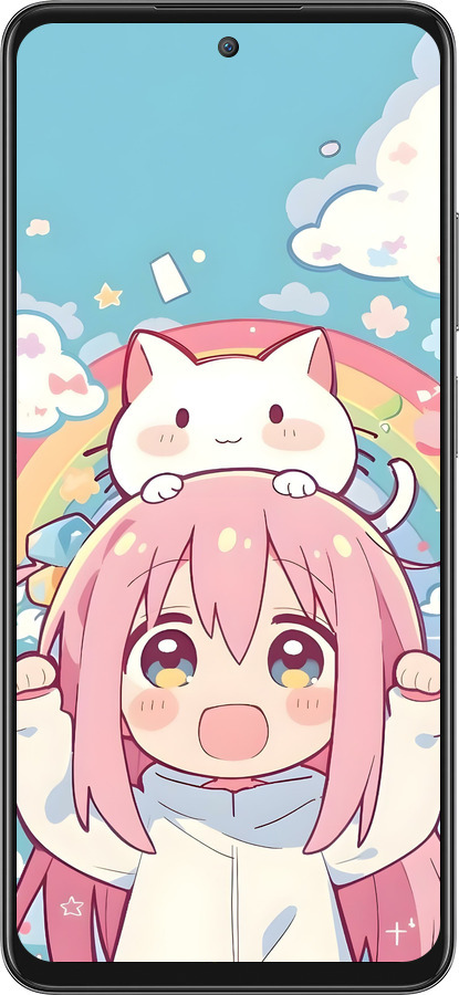 Силиконовый чехол Девочка аниме радуга для Oppo A80 5G - 6304u-3963 изображение 