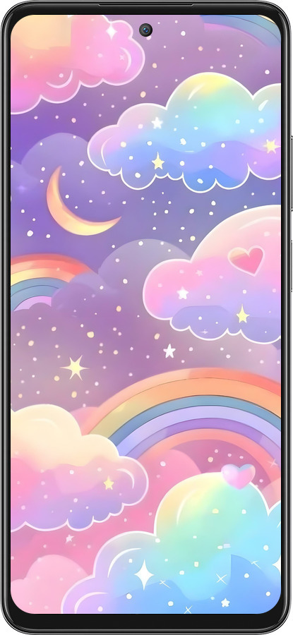 Силиконовый чехол Облака и радуга для Oppo A80 5G - 6312u-3963 изображение 