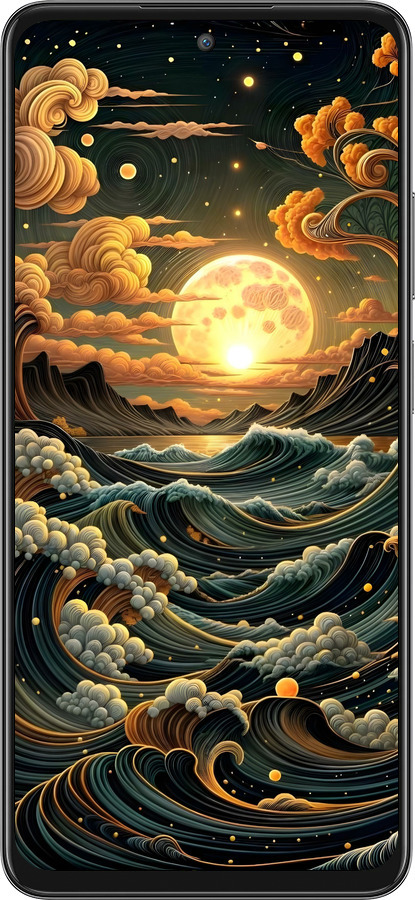 Силиконовый чехол Арт волны для Oppo A80 5G - 6332u-3963 изображение 