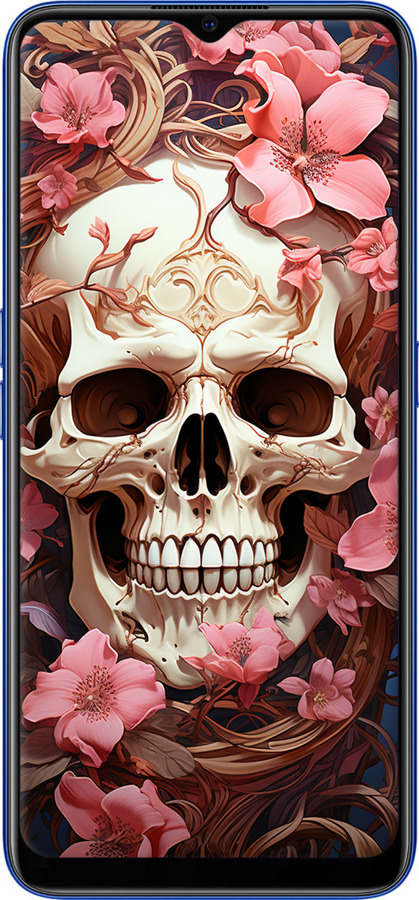 TPU чехол Череп в розовых цветах для Oppo A5 2020 - 5965b-1888 изображение 