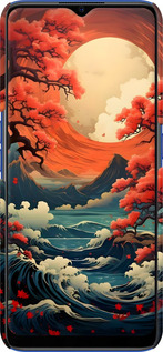 3D пластиковый матовый чехол Природа японии для Oppo A5 2020 - 6327m-1888 изображение 