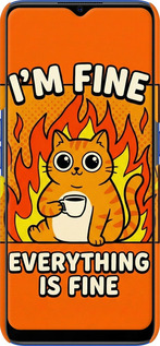 3D пластиковий матовий чехол Funny Cat для Oppo A5 2020 - 6786m-1888 изображение 