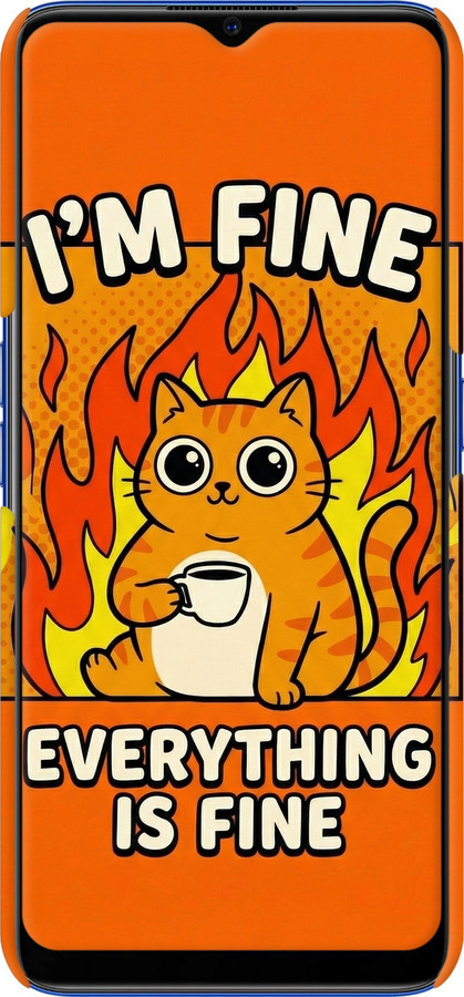 3D пластиковий матовий чехол Funny Cat для Oppo A5 2020 - 6786m-1888 изображение 