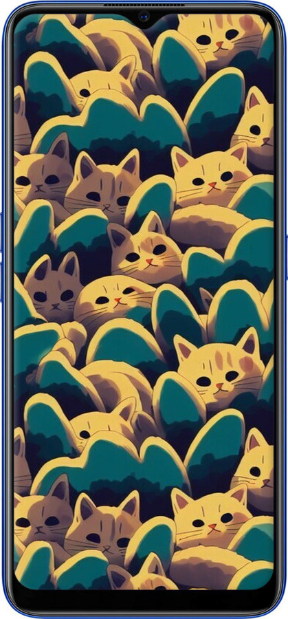 Силиконовый чехол С изображением кошек для Oppo A5 2020 - 6429u-1888 изображение 