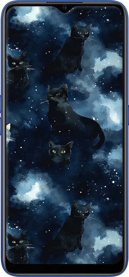 2D пластиковый чехол Изображение Кошек с тёмной акварелью для Oppo A5 2020 - 6521t-1888 изображение 