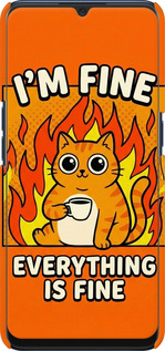 3D пластиковий матовий чехол Funny Cat для Oppo A91 - 6786m-1884 изображение 