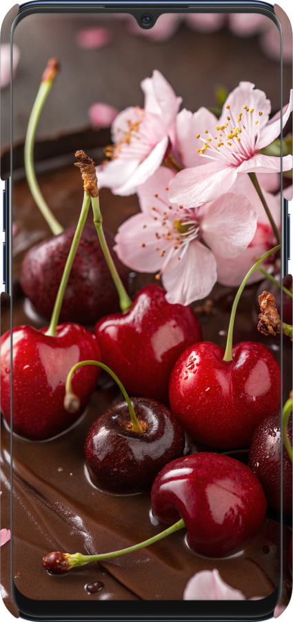3D пластиковий матовий чехол Вишня у шоколаді для Oppo A91 - 6698m-1884 изображение 