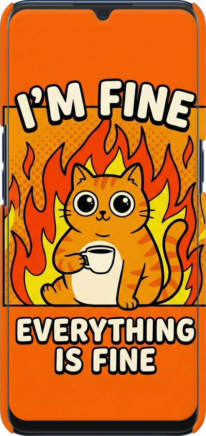 3D пластиковий матовий чехол Funny Cat для Oppo A91 - 6786m-1884 изображение 