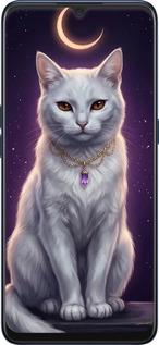 Силиконовый чехол Mystic White Cat Gothic Dark Purple Gold для Oppo A91 - 6805u-1884 изображение 