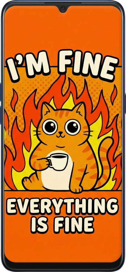 Силиконовый чехол Funny Cat для Oppo A91 - 6786u-1884 изображение 