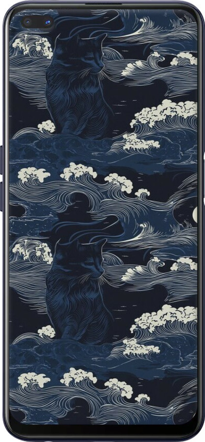 Силиконовый чехол Морская тематика в стиле арт-деко для Oppo Reno 4 Z - 6520u-2278 изображение 