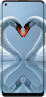 3D пластиковый матовый чехол Лебеди для Oppo Reno5 Lite - 6007m-2312 изображение 