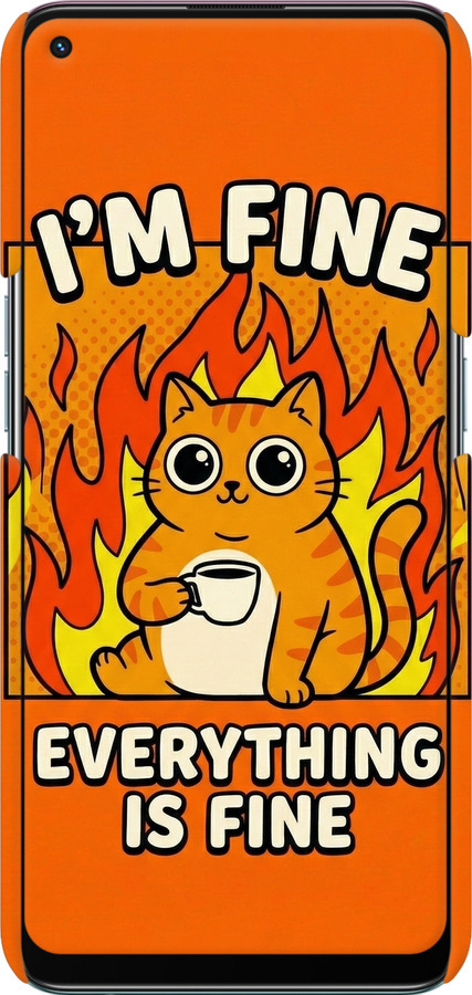 3D пластиковый матовый чехол Funny Cat для Oppo A94 - 6786m-2287 изображение 