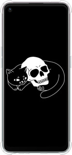 Силикон с усиленными углами чехол С изображением кота и черепа для Oppo A94 - 6491sp-2287 изображение 