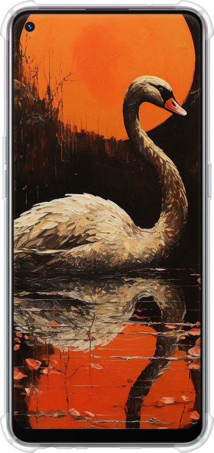 Силикон с усиленными углами чехол Лебедь для Oppo A94 - 5964sp-2287 изображение 