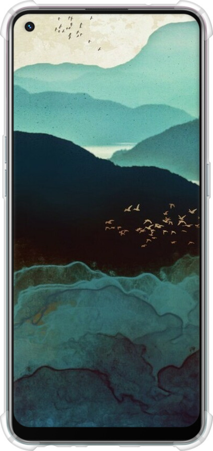 Силикон с усиленными углами чехол С изображением гор Индиго для Oppo Reno5 Lite - 6484sp-2312 изображение 