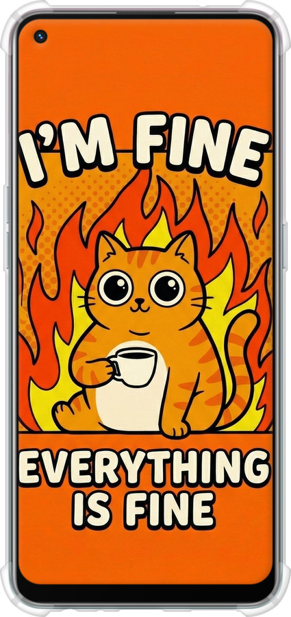 Силикон с усиленными углами чехол Funny Cat для Oppo A94 - 6786sp-2287 изображение 