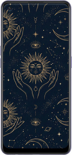 Силиконовый чехол Celestial Harmony: Sun & Moon Gold Mystic Pattern для Oppo A95 - 6778u-2345 изображение 