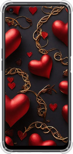 Силикон с усиленными углами чехол Сердечки для Oppo A96 - 5831sp-2598 изображение 