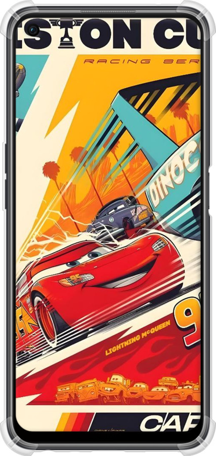 Силикон с усиленными углами чехол Тачки для Oppo A96 - 6288sp-2598 изображение 